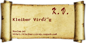 Kleiber Virág névjegykártya